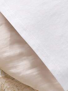 SHEIN Baby Mädchen Frühling & Sommer Lässig Spitze verziertes Rundhals einfarbiges T-Shirt