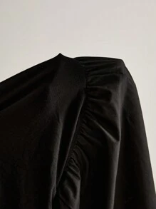 MaterniWear Maternity Casual Solid Color Short Sleeve Long Dress