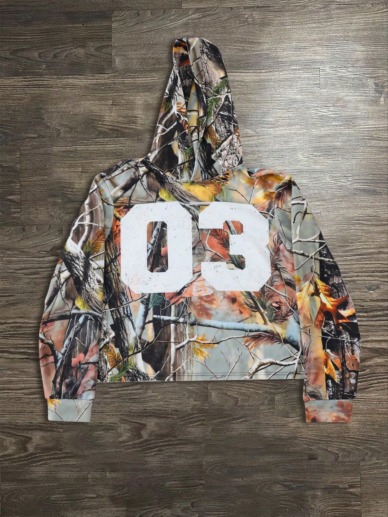 Men's Retro Hip Hop Streetwear American Letter & Camouflage Print Casual Hoodie