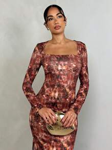 Glamine Women's Retro Printed Dresses, Christmas Party Dresses