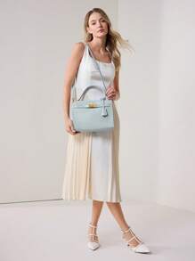 MOTF PREMIUM BOLSA MINIMALISTA FEMININA COM DETALHES DE METAL E ALÇA SUPERIOR