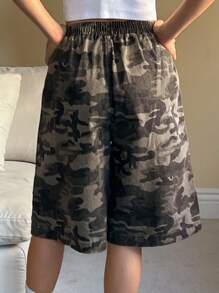 DAZY 夏季新款宽松休闲复古破洞迷彩女式牛仔裤