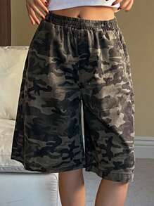 DAZY 夏季新款宽松休闲复古破洞迷彩女式牛仔裤