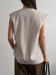 DAZY Women's Sleeveless Textured Fabric Thin Blazer Vest