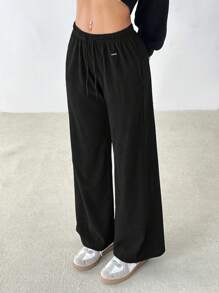 SHEIN PETITE Cinturón reversible de mujer con bordado de letra para pantalones casuales