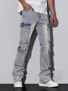 Manfinity LEGND Men's Casual Simple Front Button Pocket Cargo Jeans
