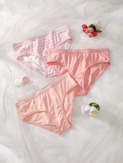 3pcs Sweet & Cute 100% Cotton Panties For Big Girls