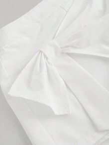 SHEIN MOD Women's White Big Bow Accented Shorts