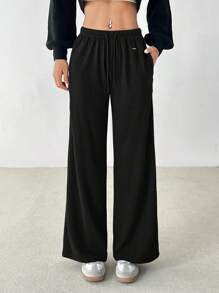 SHEIN PETITE Cinturón reversible de mujer con bordado de letra para pantalones casuales