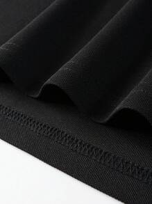 Manfinity Homme Áo sơ mi nam tay ngắn cài nút phía trước màu sắc thường ngày, mặc hàng ngày - màu đen - Xem 5