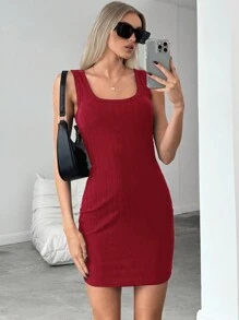 SHEIN Essnce Women Wide Strap Minimalist Casual Camisole Dress