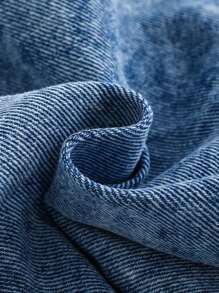 Cozy Pixies Conjunto informal de 2 piezas para bebé niño primavera-verano, camisa de bolsillos con parches azul lavado y pantalón corto vaquero ancho con cintura elástica, ropa de verano para bebé niño - Lavado ligero - Ver 3