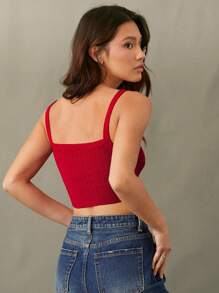 WESTFADE Sweater Knit Cami Top Festival - Red - View 4