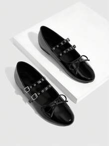Cuccoo CUCCOO GRLICON Women's Criss-Cross Rhinestone Decor Comfortable Elegant Flat Shoes Spring Shoes
