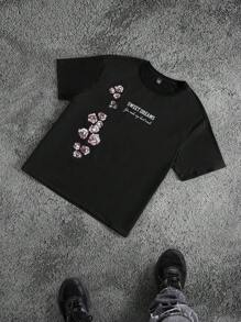 Claim Dot 男士图案印花休闲无袖背心，简约时尚，适合日常穿着 - 黑色 - 查看 8
