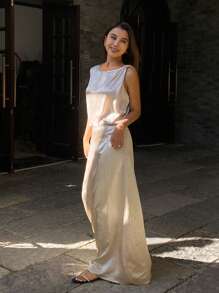 DAZY 2 件套女士纯色无袖扭纹背心和裙子优雅春夏装、秋装