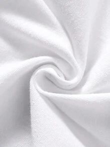 SHEIN Baby Mädchen Frühling & Sommer Lässig Spitze verziertes Rundhals einfarbiges T-Shirt