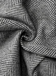 Calvaya 大码女式人字纹面料不对称下摆纽扣休闲优雅校园工作服迷你裙，春秋季