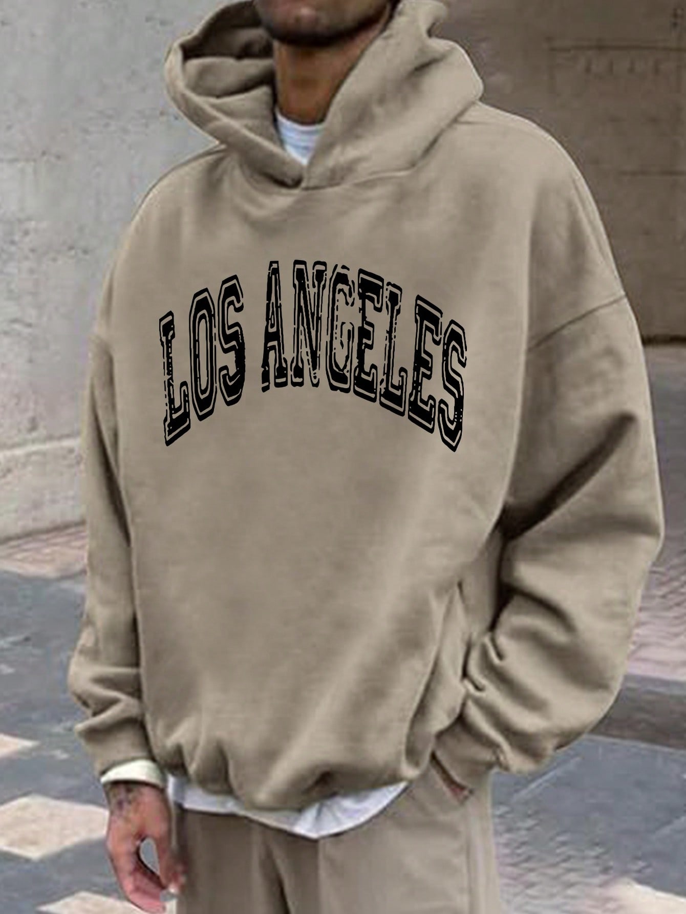 SHEIN Men's Casual Letter Print Hooded Sweatshirt, Autumn/Winter