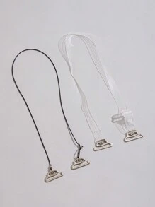 2 Pairs Transparent Lingerie Extension Straps For Women - Clear - View 2