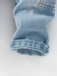 Toddler Boys Straight-Leg Casual Distressed Drawstring Waist Denim Jeans, Loose Fit