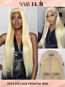 613 Blonde Transparent Lace Front Straight 13X4 Pre Plucked Human Hair Wigs Hair Replacement Wig Daily Use For Women Halloween Costumes