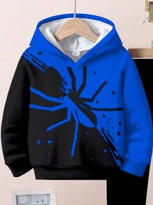 SHEIN Leap Crew 2 件套年轻男孩宽松运动休闲简约舒适长袖连帽衫运动衫 - 彩色 - 查看 6