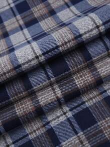 Manfinity Mode Camisa casual de manga larga con un solo abotonado y forrada térmicamente de unicolor para hombre, apta para otoño/invierno