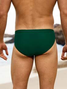 Manfinity VDAYZ Bañador sólido y simple para hombres, con diseño hueco, para uso casual en la playa