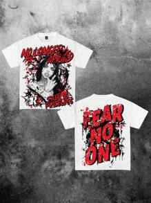 Slaydiva 休闲简约圆领短袖宽松女士T恤 - 白色 - 查看 1