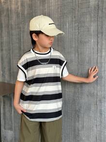 Tween Boys' Casual Striped Wide Strap Tank Top