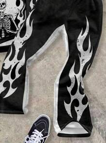 SHEIN Leap Crew Teen Boys' Casual Cartoon Graphic Loose Fit Hoodie & Pants 2 Pieces Set - Multicolor - View 4