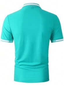 Manfinity Homme Polo de unicolor para hombre, casual y de moda para uso diario