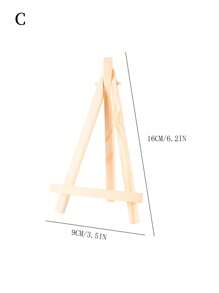 1pc Wooden Tabletop Easel Exhibition Stand, Mini Art Stand For Kids, Multifunctional Display Stand For Paintings, Triangular Support For Cell Phone And TV Series Watching,Back To School,School Supplies