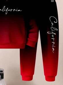 SHEIN Leap Crew 2pcs/Set Boys Loose Casual Pullover Hoodie And Sweatpants Set, Comfortable And Relaxed Fit - Multicolor - View 5