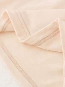 SHEIN 1pc Girls Casual Western Vintage Letter Graphic Print Round Neck Short Sleeve T-Shirt, Family Matching Outfits Mommy And Me (3 Pieces Sold Separately) - Beige - View 6