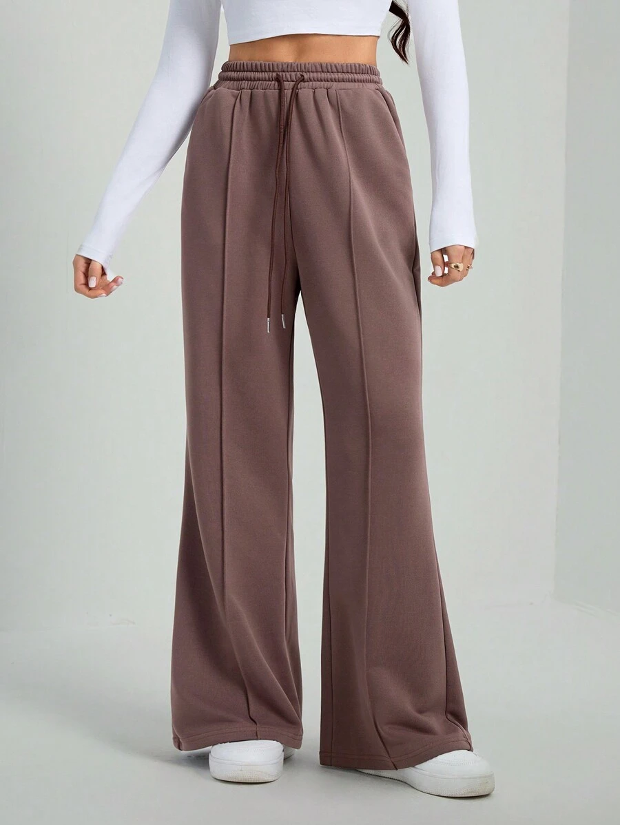 SHEIN Tall 女士棕色抽绳休闲直筒运动运动裤