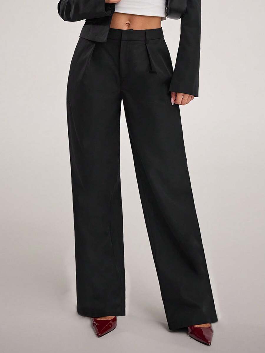 Forever 21 Fall&Winter Women Black Straight Leg /Low Rise/Fitted/Y2k Clothes/New Years/Summer Women Clothes/Business Casual Woman/Vacation/Holiday/Basic/Going Out/ Pants