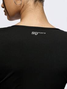 SUMWON WOMEN Top corto atlético de manga larga con nudo delantero, prenda deportiva para ejercicio, gimnasio, danza, yoga, actividad física, con tela elástica y de secado rápido, sujetador deportivo para entrenamiento y