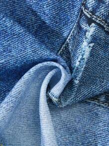 SHEIN New Arrival Spring/Summer Girls Casual 4-7 Years Old Young Girl Outdoor Party Wear Denim Effect Printed Star Pattern A-Line Skirt