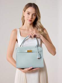 MOTF PREMIUM BOLSA MINIMALISTA FEMININA COM DETALHES DE METAL E ALÇA SUPERIOR