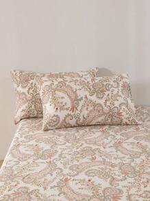 2-/3-teiliges vintage blumenförmiges Paisley-Muster Bettbezug Set ohne Füllung, atmungsaktiv, supersanft für alle Jahreszeiten (1 Stück*Bettbezug + 1/2 Stücke*Kissenbezug, ohne Kopfkissenkern), weiches zweifarbiges Design Bettwäsche Set für Schlafzimmer und Gästezimmer