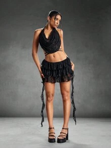 CUCCOO SZL Fashion Black Thin Strap Ankle Strap Thick Platform Block Heel Sandals, Suitable For Commuting, Dating, Party, Holiday Spring Shoes Spring Break Easter - Black - View 3