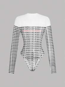 SHEIN ICON Knitted Mesh Printed Long Sleeve Fitted Bodysuit For Women Spring Outfits For Women Casual Outfit Vacation