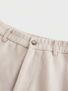 Manfinity VCAY 2pcs Men's Slim Fit Business Suit Set, Suitable For Autumn - Apricot - View 9