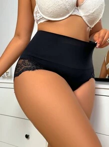 Plus Size Shapewear Bottoms, Minimalist Fashion For Casual Daily Wear - Black - View 3