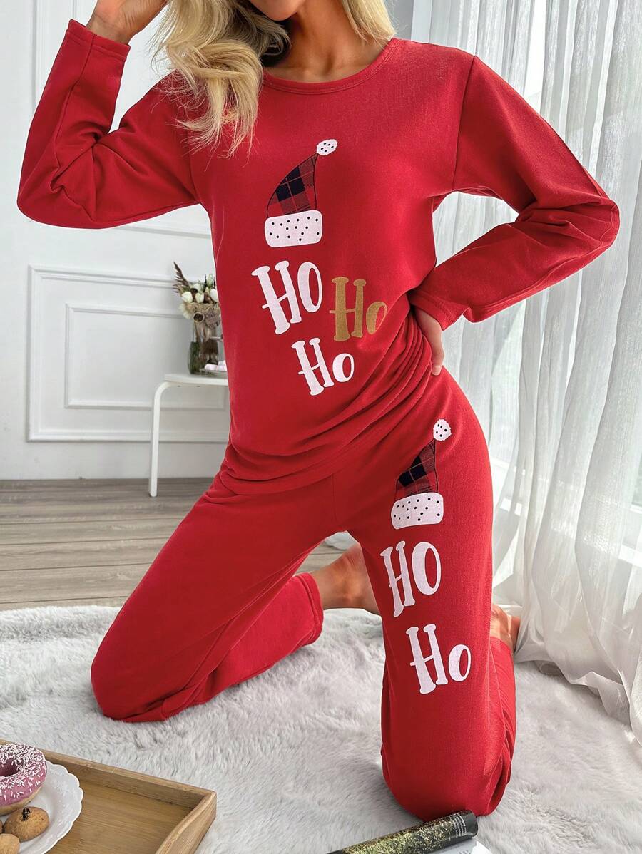 RueChic Hat & Letter Graphic Lounge Set