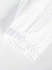 Manfinity Homme 男士休闲拼色字母印花长袖夹克，秋季 - 黑與白 - 查看 5