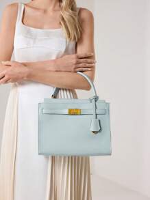 MOTF PREMIUM BOLSA MINIMALISTA FEMININA COM DETALHES DE METAL E ALÇA SUPERIOR