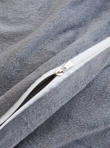 Juego de funda nórdica de 2/3 piezas de tinte anudado gris, de peluche esponjoso y de lujo, funda de edredón de unicolor suave y mullida para dormitorio de niñas y mujeres (1 pieza* Funda de edredón de piel sintética + 1/2 piezas* Fundas de almohada de piel sintética, sin relleno) Tamaño King, Queen, Full, Twin